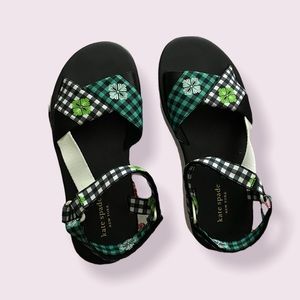 KATE SPADE Dotty Gingham Jacquard Sandals 7.5